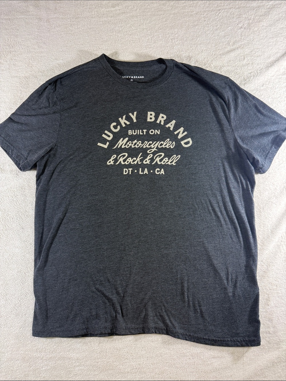 Lucky Brand Men's Dark Gray Graphic Tee - XL Triblend